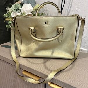 Kate Spade Metallic Gold Satchel. *Read full description before purchasing.*